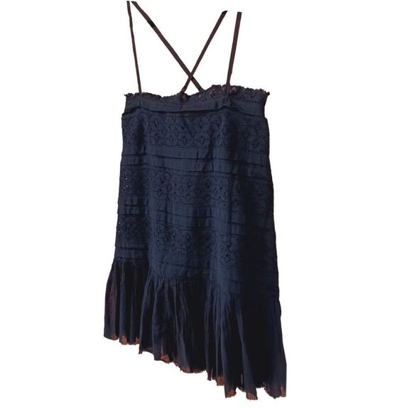 FREE PEOPLE Shailee Crochet Lace Sleeveless Slip Swing Mini dress. - Picture 7 of 16